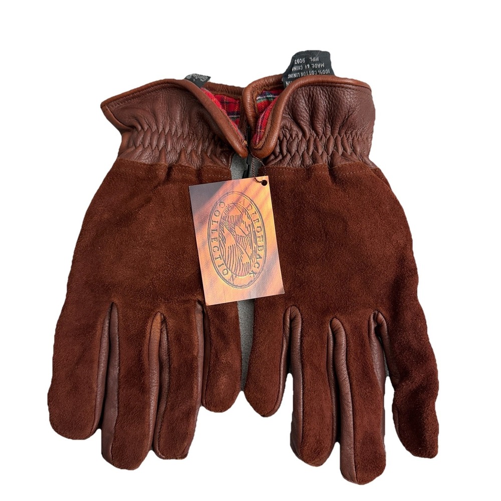 Gates Gloves Mens Medium Brown Adirondack Collection Deerskin Leather Flannel